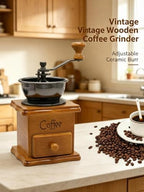 Manual Coffee Grinder with Ceramic Burr, Solid Wood - Image 6