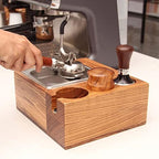 Espresso Tamping Station Coffee Filter Tamper Holder Espresso Knock Box Wooden Base Coffee Dump Bin Great Alternative for Barista Espresso Tamping Mat, for 58Mm Portafilters - Image 6