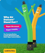 LookOurWay Air Dancers Wacky Waving Inflatable Tube Man Attachment - 7 Feet Tall Advertising Air Dancer Waving Man Inflatable Tube Guy - Blower Not Included - Green - Image 4