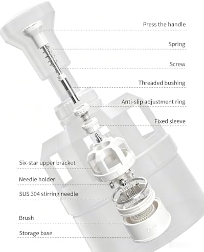 Bincoo 58mm Press-Type WDT Tool, Magnetic Needle Distributor with 14 Needles & Cleaning Base – Rotating Coffee Stirrer for Clump-Free Espresso Extraction (White) - Image 6