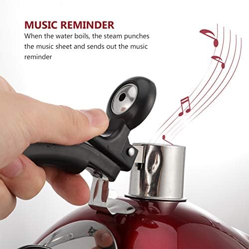 DOITOOL 3 Quart Red Tea Kettle for Stove Top Whistling Teapot - Image 5