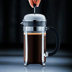 Bodum 34oz Chambord French Press Coffee Maker with BPA-Free Tritan Plastic Carafe, Brushed - Image 5
