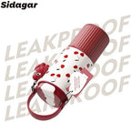 26 oz Insulated Stainless Steel Tumbler with Straw & Handle Red - Image 6
