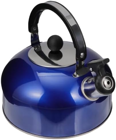 STOBAZA Whistling Tea Kettle Stainless Steel Stove Top Boiling Kettle with Ergonomic Handle for Tea Coffee Water and Daily Home Kitchen Use 2.10 Quart by EaseLiving