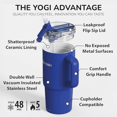 YOGI 24oz Tumbler with Straw - Indigo - Image 3