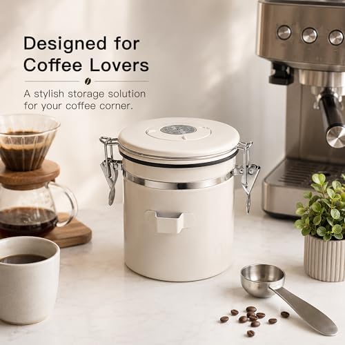MEGAWISE 1.2L 304 Stainless Steel Coffee Canister with CO2 Valve - Image 7