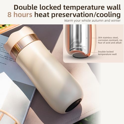 Portable Coffee Maker, Double Wall Insulated Stainless Steel French Press Travel Mug with 320ml Capacity for Camping Hiking Travel (Red) - Image 7