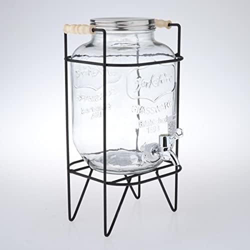 Cold Brew Coffee Maker Glass Beverage Dispenser with Metal Spigot and Leak Resistant Seal for Iced Coffee Tea Juice Fermenting Suitable for Kitch, 5L Style 2 - Image 5