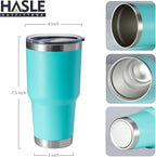 HASLE OUTFITTERS 30oz Stainless Steel Tumbler, Double Wall Vacuum Insulated Travel Mug Tumbler, Durable Insulated Coffee Mug, Gift Box Set (Green, 12) - Image 3