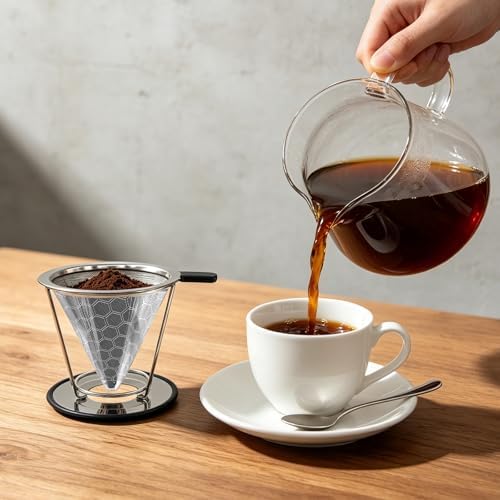 Pour Over Coffee Dripper–Stainless Steel Paperless Reusable Filter - Image 7