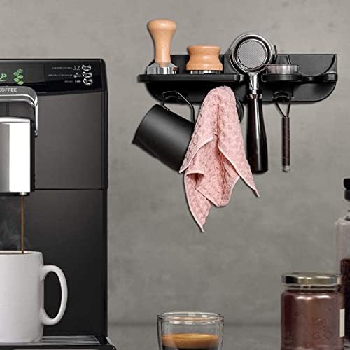Coffee Station Organizer, Floating Wall Shelves Space Saving Coffee Tamper Holder Coffee Portafilter Wall Mount Rack Multipurpose Coffee Portafilter Holder for Bar Home - Image 3