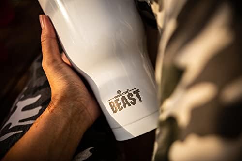 BEAST Insulated Coffee Mug – 900 ml I Arctic White I Stainless Steel I Reusable, Insulated Cups I 2 Straws and Cleaning Brush, Double Walled Travel Coffee Thermos I Hot or Iced Coffee - Image 5