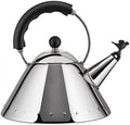 Alessi 9093 B - Design Kettle with Handle and Bird-Shaped Whistle, Stainless Steel and PA, Black by Alessi
