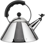 Alessi 9093 B - Design Kettle with Handle and Bird-Shaped Whistle, Stainless Steel and PA, Black by Alessi