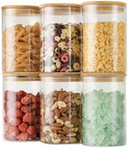 D2scrma 32oz/1Qt Round Glass Storage Containers with Lids 6-Pack by Delicatedtoservicecustomer