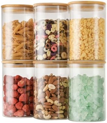 D2scrma 32oz/1Qt Round Glass Storage Containers with Lids 6-Pack by Delicatedtoservicecustomer
