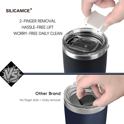 Coffee Tumbler 20 oz, Double Wall Stainless Steel Travel Coffee Mug with Removable Slider Lid, BPA Free, Car Cup Holder Compatible - Gym/Office/Travel/Home - Lilac - Image 4