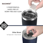 Coffee Tumbler 20 oz, Double Wall Stainless Steel Travel Coffee Mug with Removable Slider Lid, BPA Free, Car Cup Holder Compatible - Gym/Office/Travel/Home - Lilac - Image 4