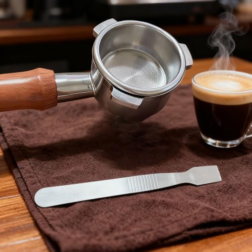 Asixxsix 51mm Bottomless Portafilter 3 Ears, 51mm Professional Espresso Portafilter with Filter Basket and Puck Screen, Stainless Steel Basket and Beechwood Handle - Image 4