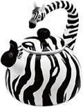 Whistling Tea Kettle for Stove Top Enamel on Steel Teakettle, Supreme Housewares Zebra Design Teapot Water Kettle Cute Kitchen Accessories Teteras (2.1 Quart, Zebra) by SupremeHousewares