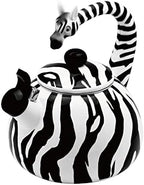 Whistling Tea Kettle for Stove Top Enamel on Steel Teakettle, Supreme Housewares Zebra Design Teapot Water Kettle Cute Kitchen Accessories Teteras (2.1 Quart, Zebra) by SupremeHousewares