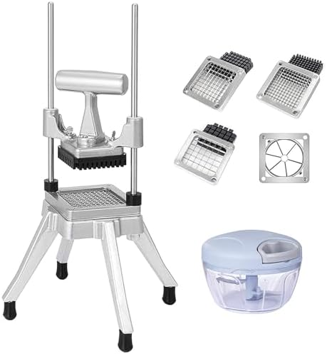 Commercial Vegetable Fruit Chopper W/6-Wedge Slicer&1/4″&3/8″&1/2" Blade Professional Food Dicer French Fry Cutter Stainless Steel Onion Slicer For Tomato Peppers Potato Mushroom by BotaBay
