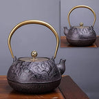 LJYT Teapot Teapots Cast Iron Handmade TeapotHome Kettle Uncoated Vintage Cast Iron Kettle Tea Pot with Infusers for Loose Tea (Color : Rock Crab) by Unknown