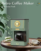 Amaste Drip Coffee Maker, Coffee Machine with 25 Oz Glass Coffee Pot, Retro Style Coffee Maker with Reusable Filter & Three Brewing Modes, Warming Plate, Matcha Green - Image 2