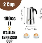 Manual Coffee Grinder Detachable Stainless Steel Conical Burr Aluminum Coffee Bean Grinder Black with 2 Cup Stovetop Espresso Maker Stainless Steel Moka Pot Stove Top Percolator Italian Coffee - Image 3