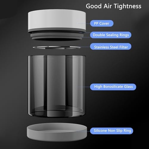 Ejoyous Electric Vacuum Canister, Sealed Glass Jar for Tea Coffee Beans Nuts Storage, with Built in 500mAh Battery, for Home Kitchen (950ml) - Image 7