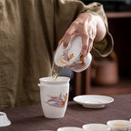 ICHAG Chinese Tea Set, Gongfu Tea Sets for Adults, China Gaiwan Teaset, 14-Piece Yangzhi Jade (茶具) Porcelain Set with Tea Pet, Portable Travel Teaset for Home, Outdoor, Office Gifts (White) - Image 5
