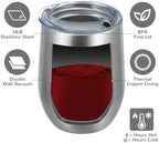 MEWAY 12oz Wine Tumbler 16 Pack Bulk Gifts for Women,Double Wall Vacuum Stainless Steel Travel Mug with Lid,Insulated Stemless Wine Cup Glass for Coffee,Cocktails,Drinks(Sliver,Set of 16) - Image 4