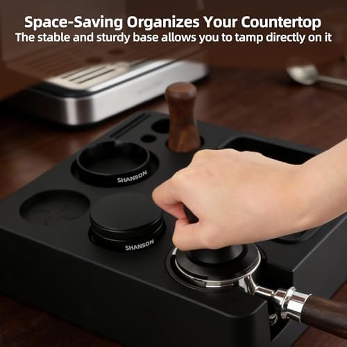 ShanSon Espresso Tamping Station for 51,53,54&58mm Portafilters,Tamper, Distributor, ABS espresso machine accessories with Built-in Detachable Knock Box & Tool Holder Rectangle - Image 6
