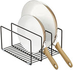 mDesign Metal Pan Organizer for Kitchen Cabinet, Counter, Pantry Shelf - 3 Slots for Baking Sheets, Muffin Pans, Cutting Boards, Frying Pans - Pan Organizer and Storage - Concerto Collection - Black by mDesign