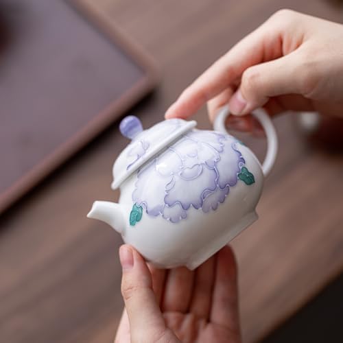 Tea Kettle Hand-Painted Purple Peony Teapot Ceramic Teapot Kung Fu Tea Set Teacup Ceramic Tea Infuser - Image 6