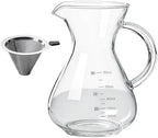 Pour Over Coffee Maker, 600 ml Borosilicate Glass Carafe with Reusable Stainless Steel Mesh, Measurement Markings, Heat-Resistant Handle, 3.7 in Mouth, 6.7 in Tall for Home Coffee Brewing by Unknown