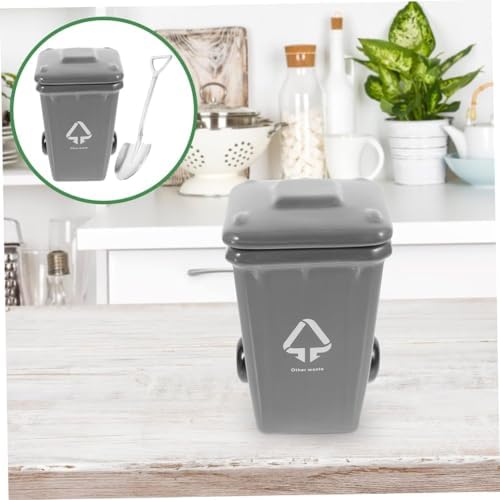 Trash Can Cup Espresso Glass Stoneware Coffee Mugs Beverage Mugs Drinking Funny Mug Funny Coffee Cup Funny Shot Glasses Porcelain Tea Cup Ceramic Office Concentrate Gift Cup-Gray||12.5X12.5X12.5CM - Image 2