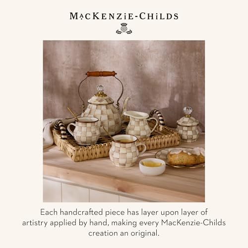 MACKENZIE-CHILDS Tea Kettle, 2 Quarts, Brown-and-White Mocha Check - Image 6