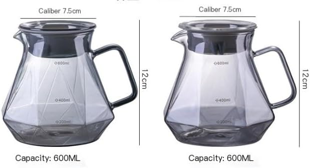 Glass Coffee Maker Carafe with V60 Dripper Server for Pour Over Coffee Brewing (600, Milliliters) - Image 4
