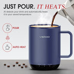 VSITOO S3 Plus 14oz Smart Self Heating Coffee Mug with Temperature Control - Image 2