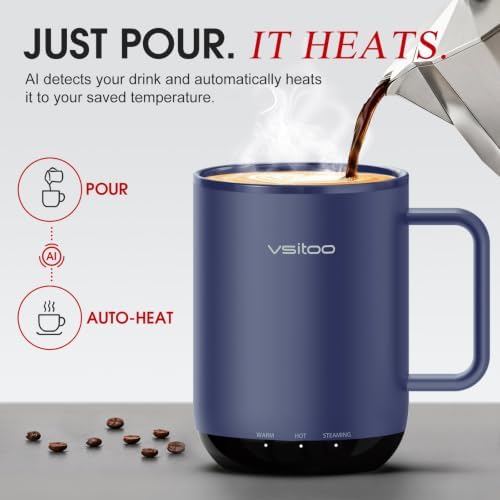 VSITOO S3 Plus 14oz Smart Self Heating Coffee Mug with Temperature Control - Image 2