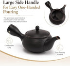 Tokoname-Yaki Kyusu Teapot, Black, 13.2 fl oz, Fine Mesh - Image 4