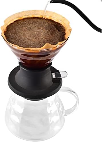 Coffee Filters Immersion Coffee Dripper Glass Pour Over Coffee Maker V Shape Drip Coffee Filter with Push Switch Black - Image 4