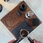 Kardox Walnut Espresso Tamping Station, Tamping Mat & Espresso Tool Organizer - Image 2