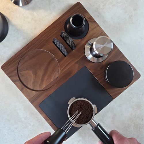 Kardox Walnut Espresso Tamping Station, Tamping Mat & Espresso Tool Organizer - Image 2
