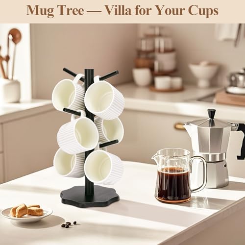 Coffee Cup Stand, Cup Holder, Standing Coffee Mug, Tree Cups, Shelf with Thicker Base, Cup Holder, Standing Coffee Mug, Pretzel Stand, Coffee Mug Rack (Black) - Image 2