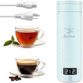 Portable Travel Electric Kettle, 120V, 450ml, 4 Temperature Control, Blue by Rzlinn