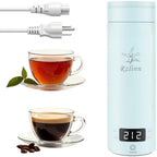 Portable Travel Electric Kettle, 120V, 450ml, 4 Temperature Control, Blue by Rzlinn