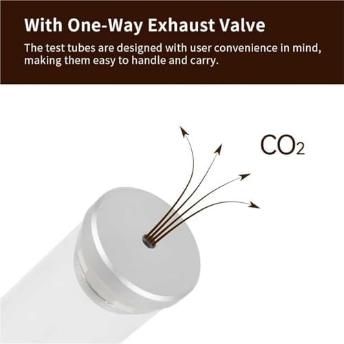 Single Dose Coffee Bean Storage, 14Pcs Glass Tubes Coffee Bean Cellars, With One-Way Exhaust Valve, Metal Stand And Hopper, Single Bottle Capacity 20-22g, For Coffee Storage(Silver) - Image 3