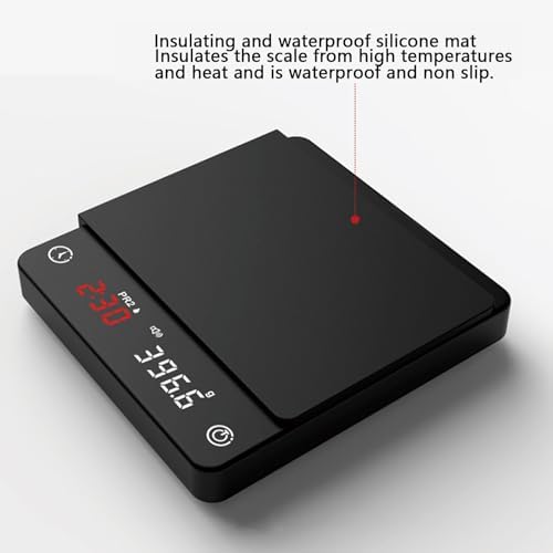 Coffee Scale Mini Rechargeable Portable Digital Coffee Scale with Timer Removable Silicone Pad for Hand Brewed Coffee Precision Brewing - Image 3
